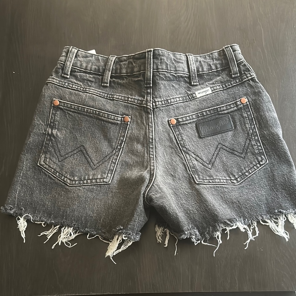 Wrangler Black Gray Denim Women Shorts